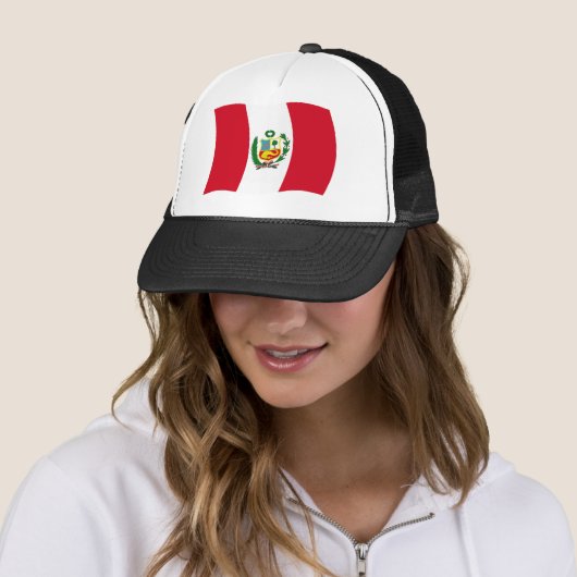 Peru Vlag Hoed Trucker Pet (In situ)