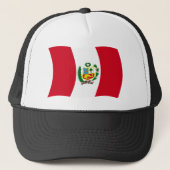 Peru Vlag Hoed Trucker Pet (Voorkant)