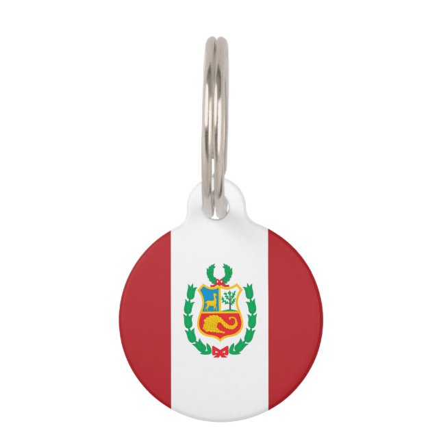 Peru Vlag Huisdierpenning (Achterkant)