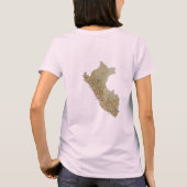 Peru Vlag + Kaart + Tekst T-Shirt (Achterkant)