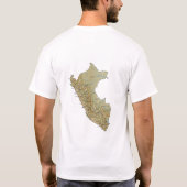 Peru Vlag + Kaart + Tekst T-shirt (Achterkant)