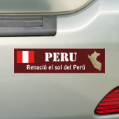 Peru Vlag + Landkaart Bumpersticker (Op auto)