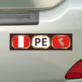 Peru Vlag Landkaart Code Bumpersticker (Op auto)