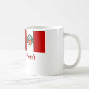 Peru vlag met naam in het Spaans Koffiemok