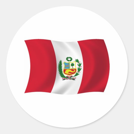 Peru Vlag Sticker (Voorkant)