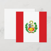 Peru Vlag Uitnodiging (Voorkant / Achterkant)