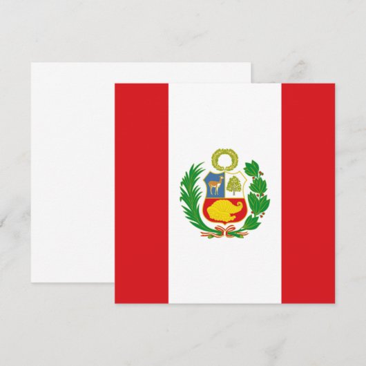 Peru Vlag Uitnodiging (Voorkant / Achterkant)