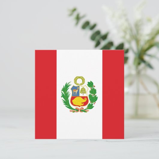 Peru Vlag Uitnodiging (Staand voorkant)