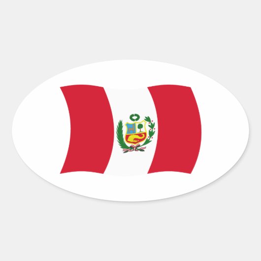 Peru Vlagsticker Ovale Sticker (Voorkant)