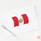 Peru Vlagsticker Ovale Sticker (Envelop)