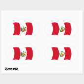 Peru Vlagsticker Ovale Sticker (Vel)