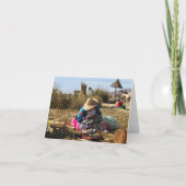 Peru Vrouw Naaien Borduurwerk Kaart (Voorkant)