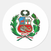 Peru wapen ronde sticker (Voorkant)
