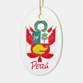 Peru-wapenschild Keramisch Ornament (Links)