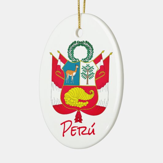 Peru-wapenschild Keramisch Ornament (Links)