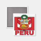 Peru-wapenschild Magneet (Voorkant / Achterkant)