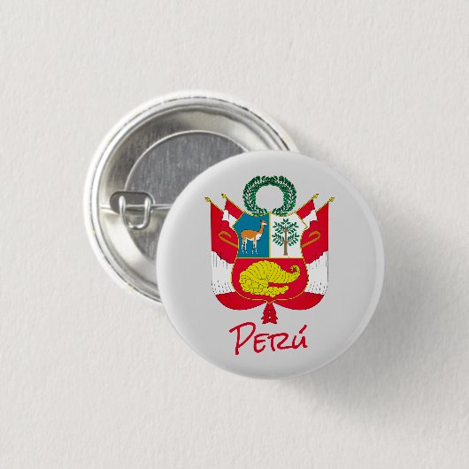 Peru-wapenschild Ronde Button 3,2 Cm (Voorkant /achterkant)