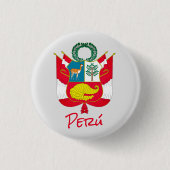 Peru-wapenschild Ronde Button 3,2 Cm (Voorkant)