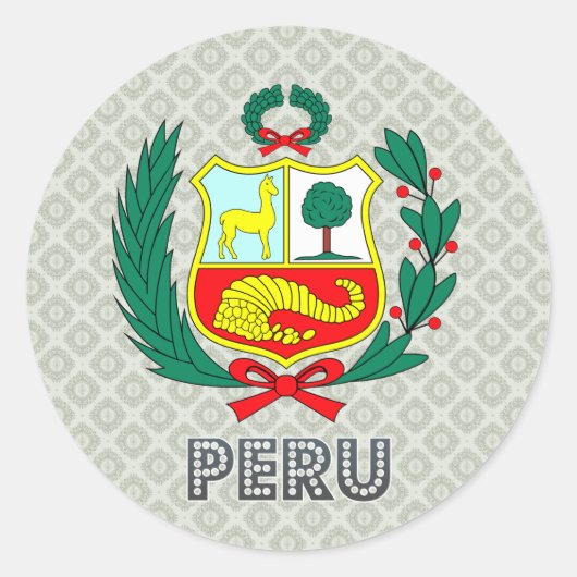 Peru-wapenschild Ronde Sticker (Voorkant)