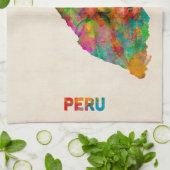 Peru Waterverf Map Theedoek (Gevouwen)