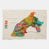 Peru Waterverf Map Theedoek (Horizontaal)