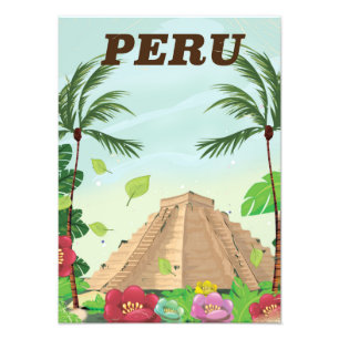 Peru Zuid-Amerika vintage cartoonaanslagbiljet voo Foto Afdruk