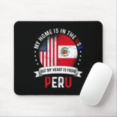 Peruaans Amerikaanse Patriottische Hart Is Van Per Muismat (Met muis)