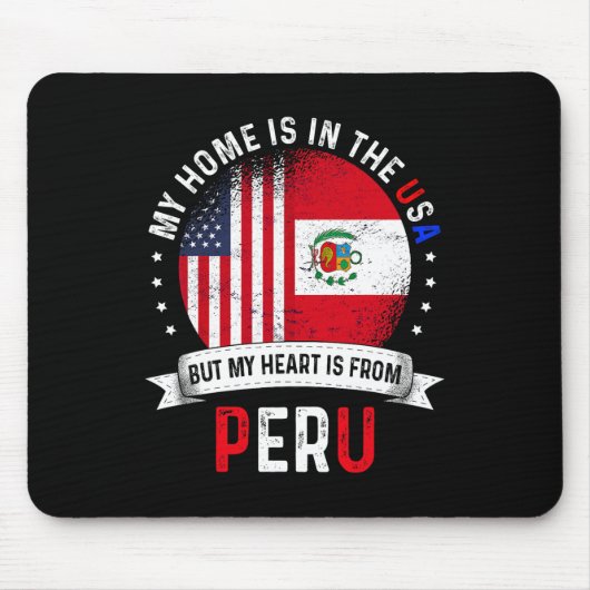 Peruaans Amerikaanse Patriottische Hart Is Van Per Muismat (Voorkant)