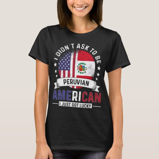 Peruaanse Amerikaanse vlag Peruaanse vlag T-shirt (Voorkant)
