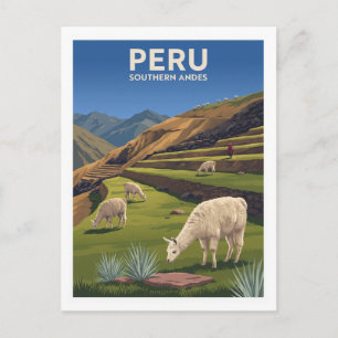 Peruaanse Andes Lama Panorama Arequipa Briefkaart