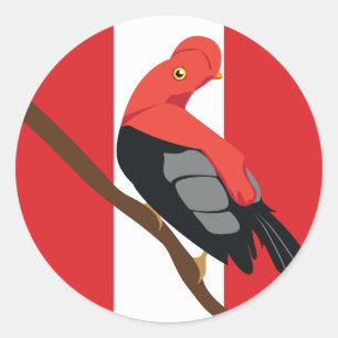 Peruaanse Andes-rockgroep Tunki Peruaanse Natie Ronde Sticker