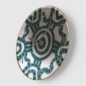 Peruaanse Bowl Turquoise Backwards Clock Grote Klok (Hoek)