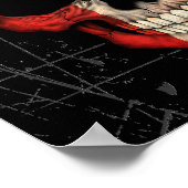 Peruaanse dj schedel met hoofdtelefoon poster (Hoek)