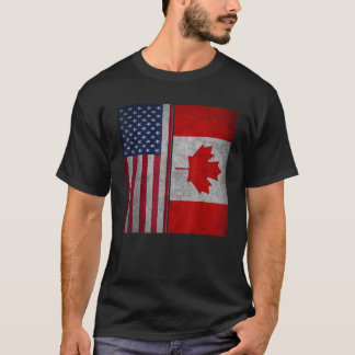 Peruaanse halve Peru halve Amerikaanse vlag T-shirt