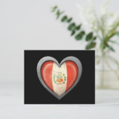 Peruaanse hartvlag met metaaleffect briefkaart (Staand voorkant)