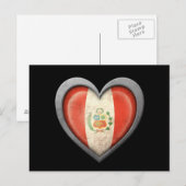 Peruaanse hartvlag met metaaleffect briefkaart (Voorkant / Achterkant)