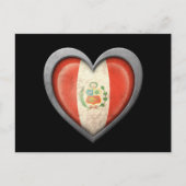 Peruaanse hartvlag met metaaleffect briefkaart (Voorkant)