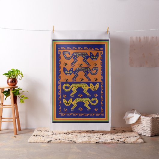 Peruaanse Inca-kat ontwerp stof (Voorbeeld)