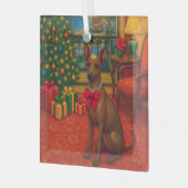 Peruaanse Inca Orchidee Kerstkaart Glas Ornament (Voorkant links)
