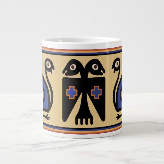 Peruaanse Inca Tribal Birds Huge 20 Oz Coffee Mok (Voorkant)