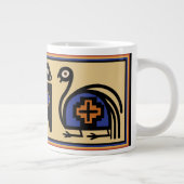Peruaanse Inca Tribal Birds Huge 20 Oz Coffee Mok (Rechts)