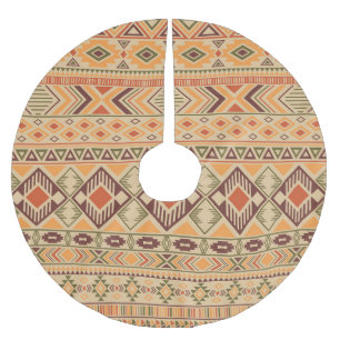 Peruaanse Indiër: Tribal Geometric Naadloos Kerstboom Rok