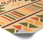 Peruaanse Indiër: Tribal Geometric Naadloos Poster (Hoek)