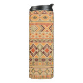 Peruaanse Indiër: Tribal Geometric Naadloos Thermosbeker (Gedraaid links)