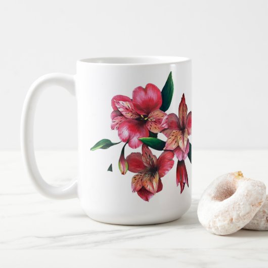 Peruaanse lelie Liefde is het antwoord liefdes mok (Met donut)