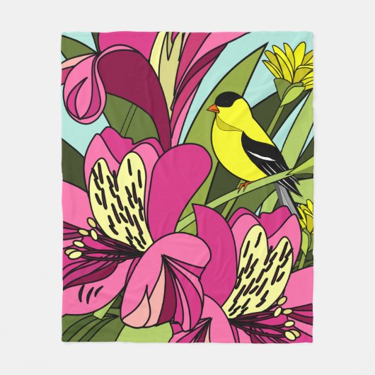 Peruaanse Lilies Fleece Deken (Voorkant)