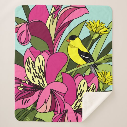 Peruaanse Lilies Sherpa Deken (Voorkant)