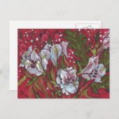 Peruaanse Lilies Spring Flowers Floral Art Sketch Briefkaart (Voorkant / Achterkant)