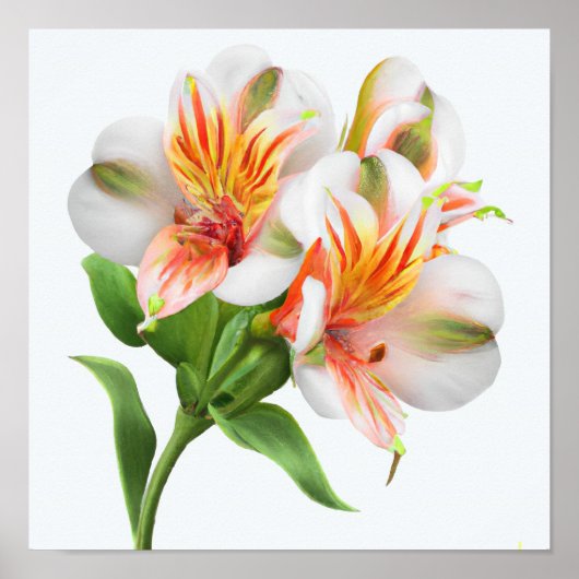 Peruaanse Lily Flowers Art Print Poster (Voorkant)