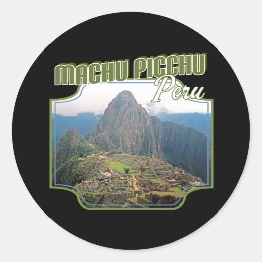 Peruaanse Machu Picchu Ruïnes - Huayna Picchu Ronde Sticker (Voorkant)